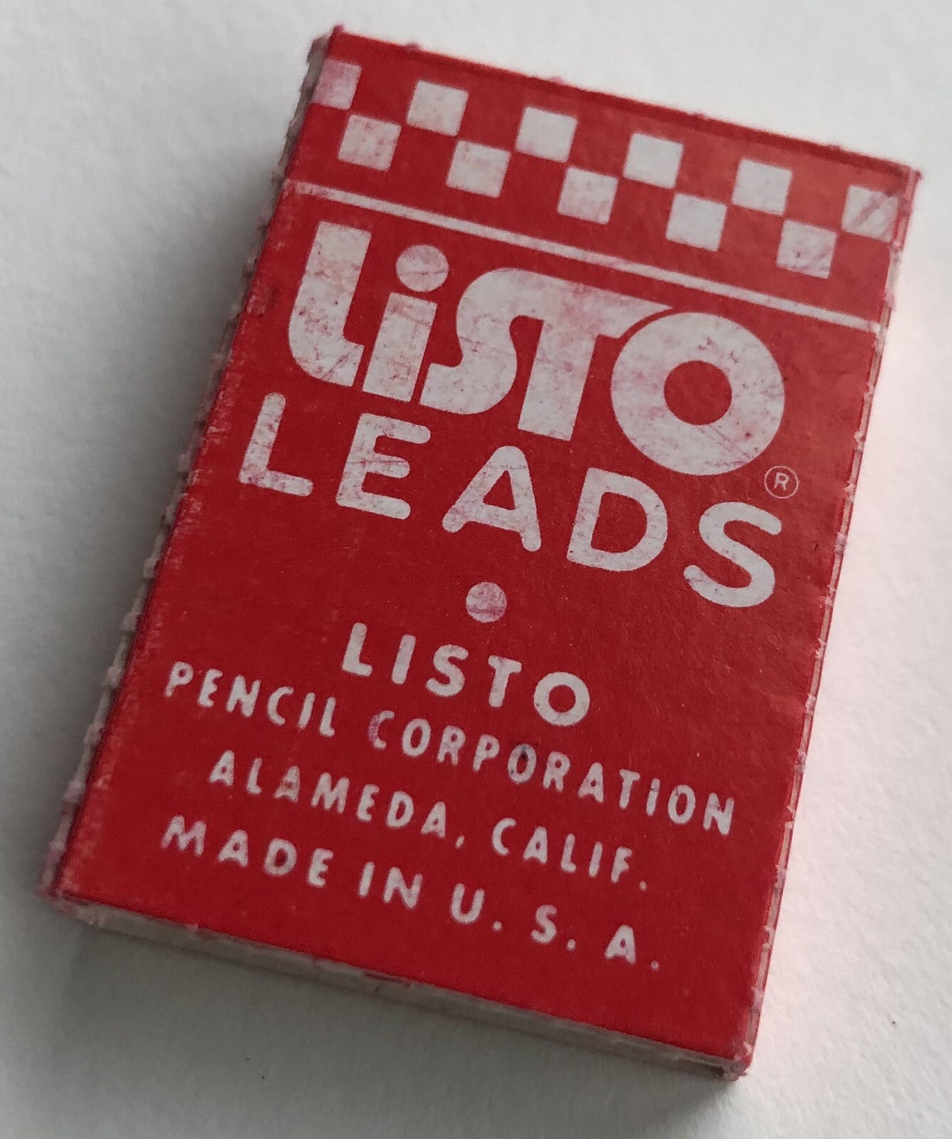 Vintage LISTO Pencil Corporation 4mm Red No. 162 Marking Lead 6 Pack CA USA
