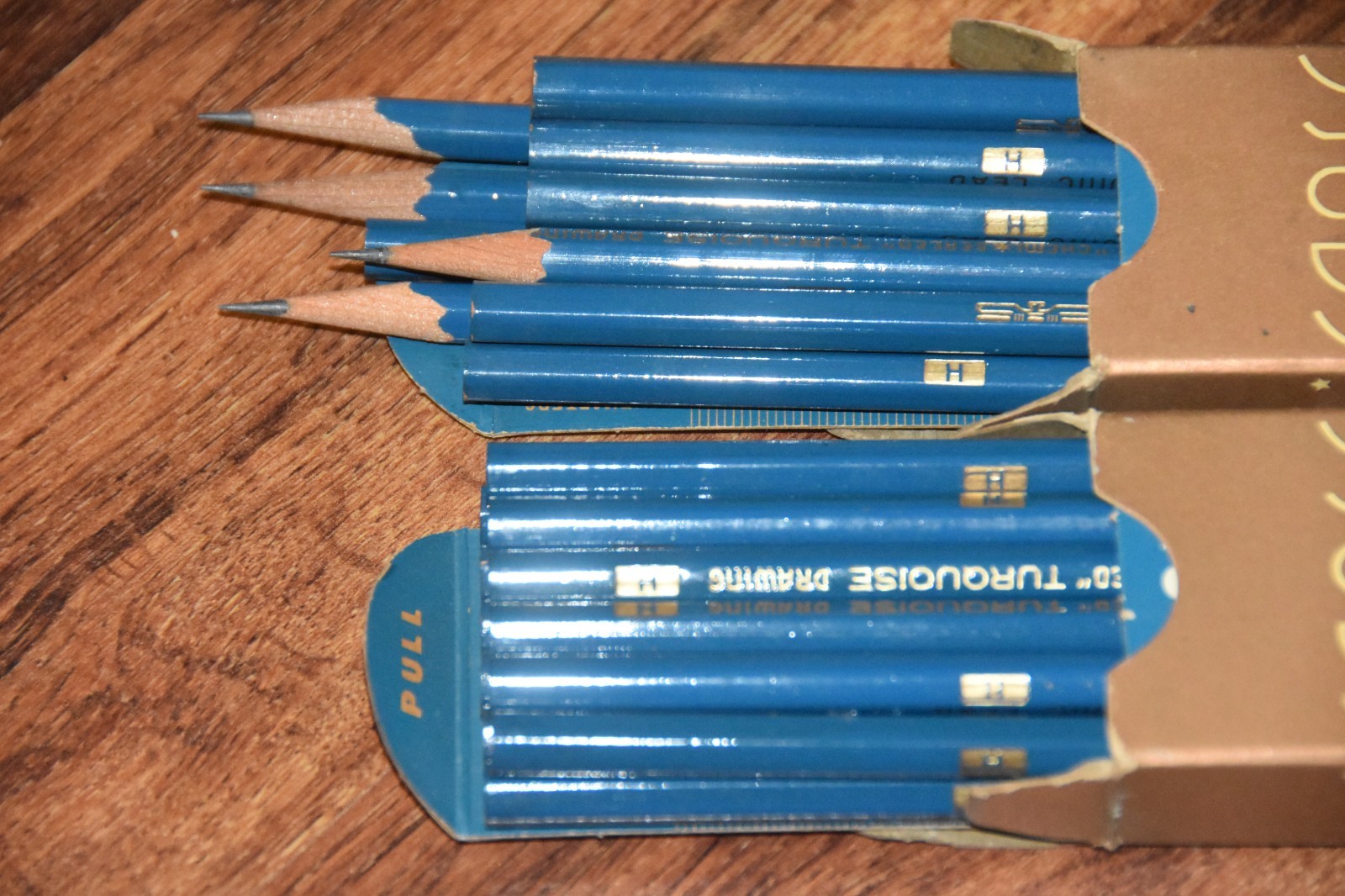 2 box Vintage EAGLE Turquoise Drawing 22 Pencils Electronic Graphite H Lead
