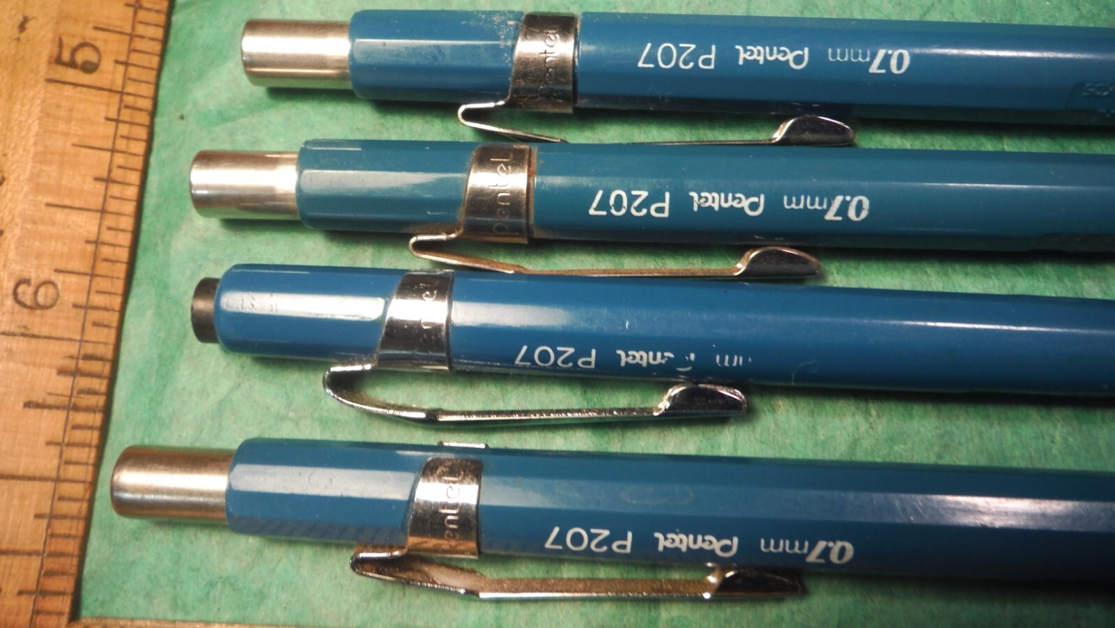 Mechanical Pencils Lot of 4 Pentel 0.7 mm Blue P207