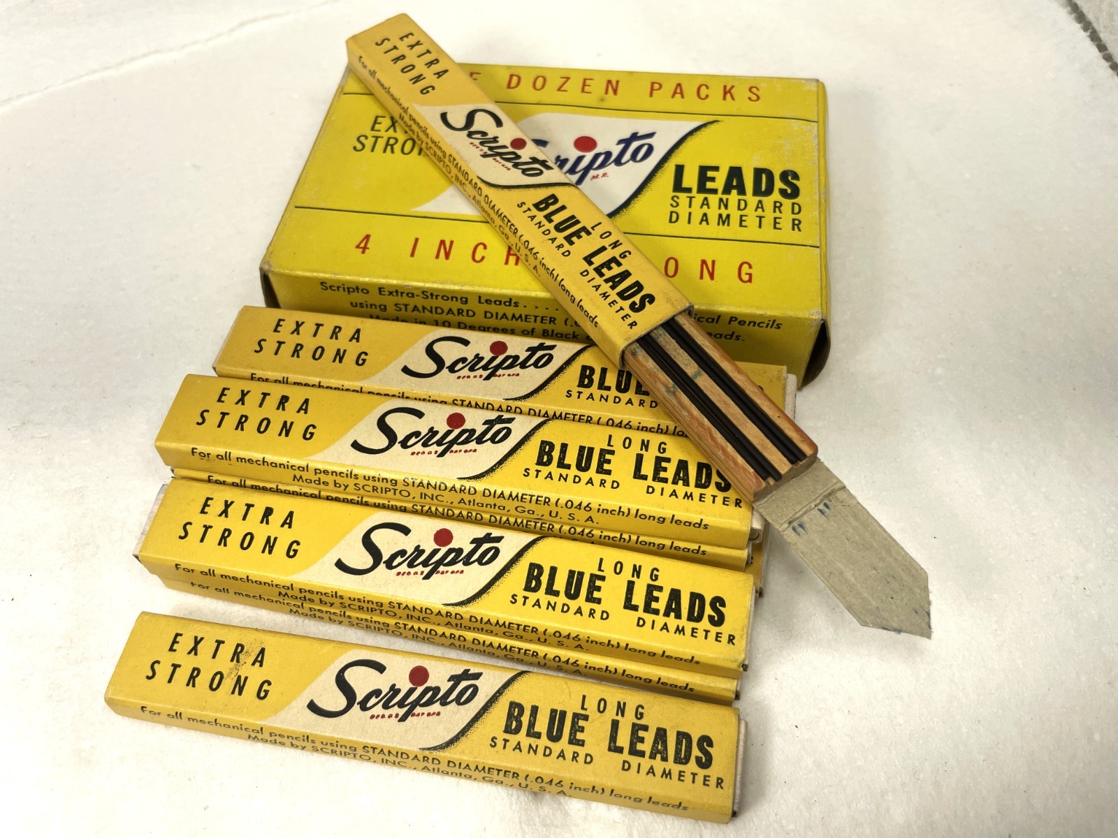 nos SCRIPTO Pencil Leads ~ BLUE Standard ~ .046 / 1.18mm ~ $5 ship/+Free