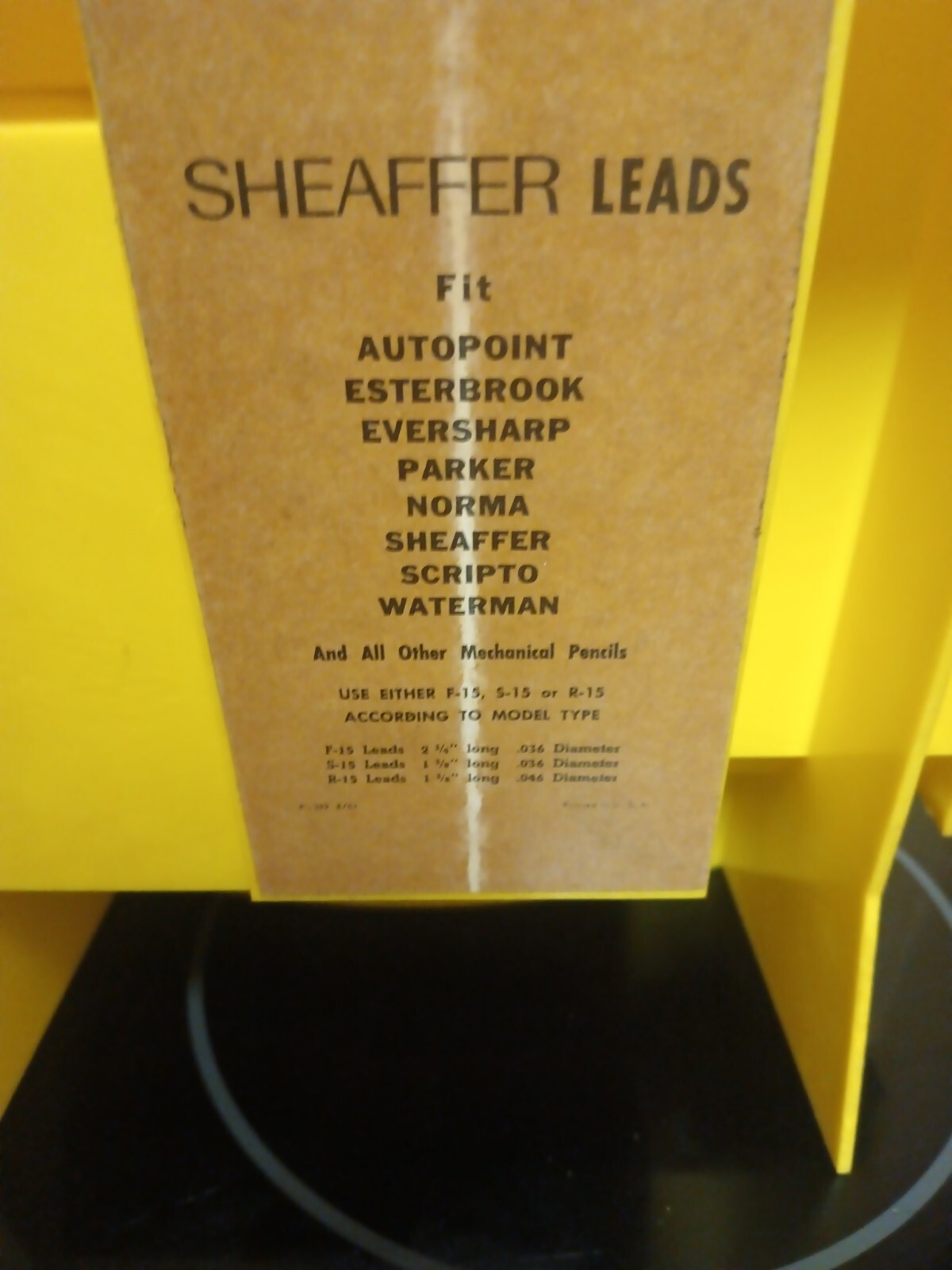 Vintage Sheaffer Leads & Erasers Mechanical Pencil Dispenser Store Display