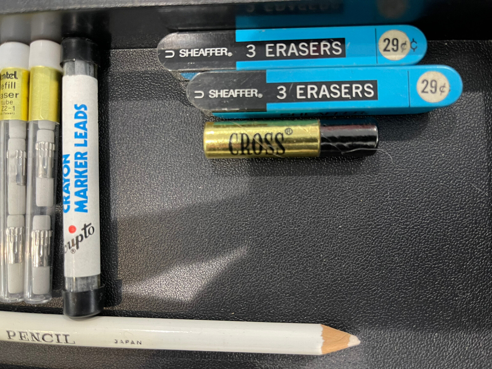 Vintage Lot of Pentel Mechanical Pencil Leads Erasers Clic Eraser Scripto Cross