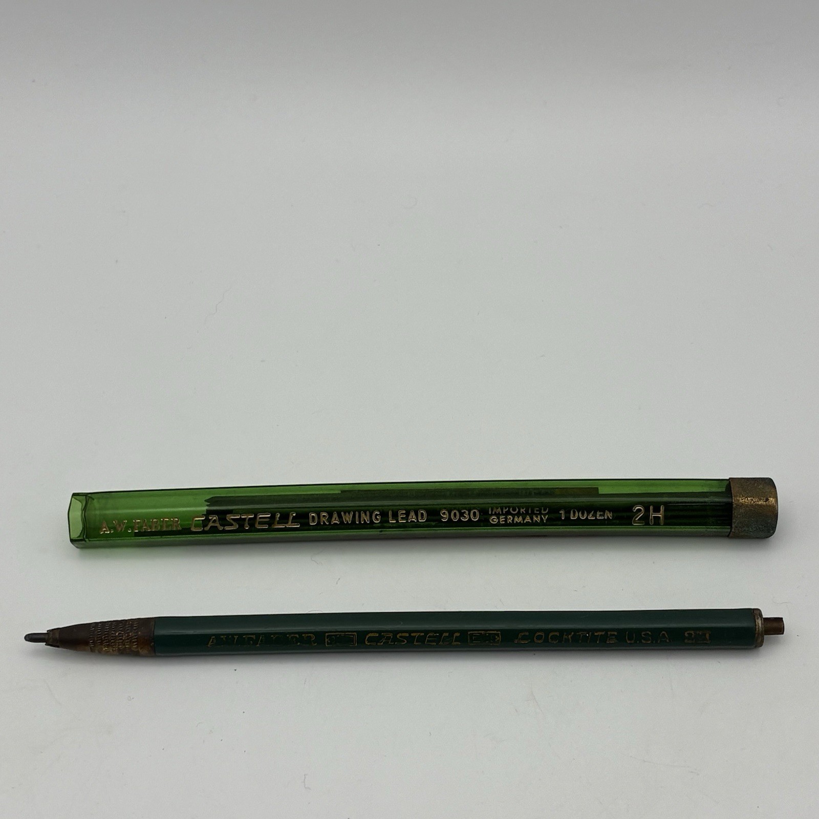 Vintage A.W Faber Castell Locktite 2H Drafting Mechanical Pencil USA And Leads