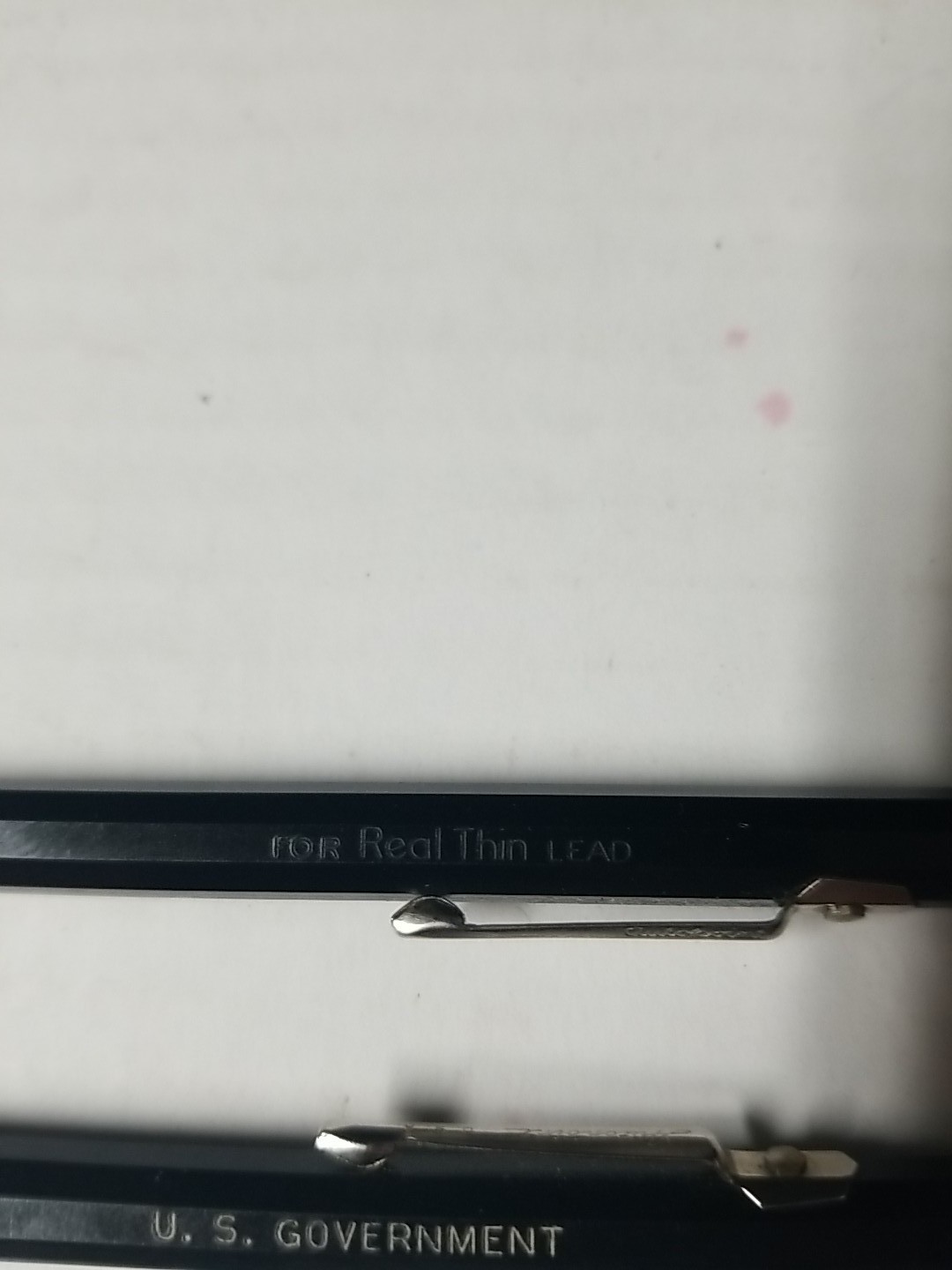 2 Vintage Autopoint Mechanical Pencils Black Red Twist Action US Government lot