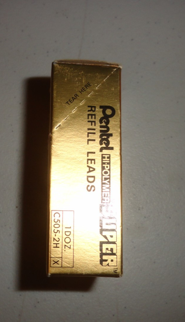 Pentel Hi-Polymer Super Refill Pencil Leads 0.5mm 2H (0.020″) Ultra Fine 9 tubes