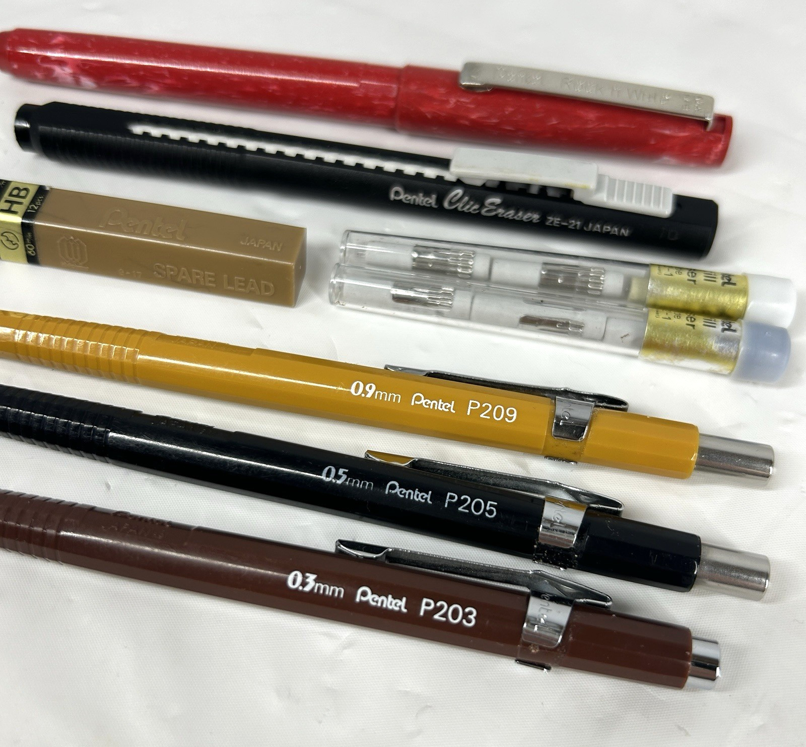 Pentel Mechanical Pencil Lot Drafting Drawing VTG Japan P203 P205 P209 w/Refills