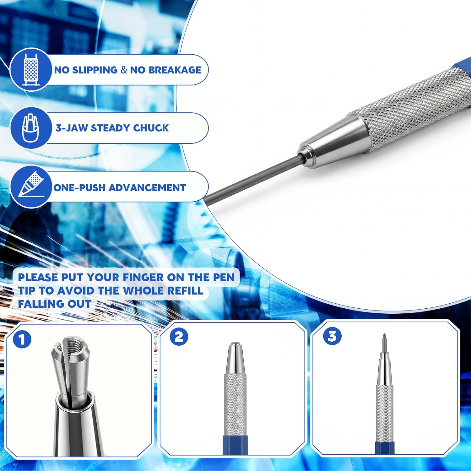 6 Pcs Welders Pencil with 72 Silver round Refills, 2 Mm round Lead Mechanical Me