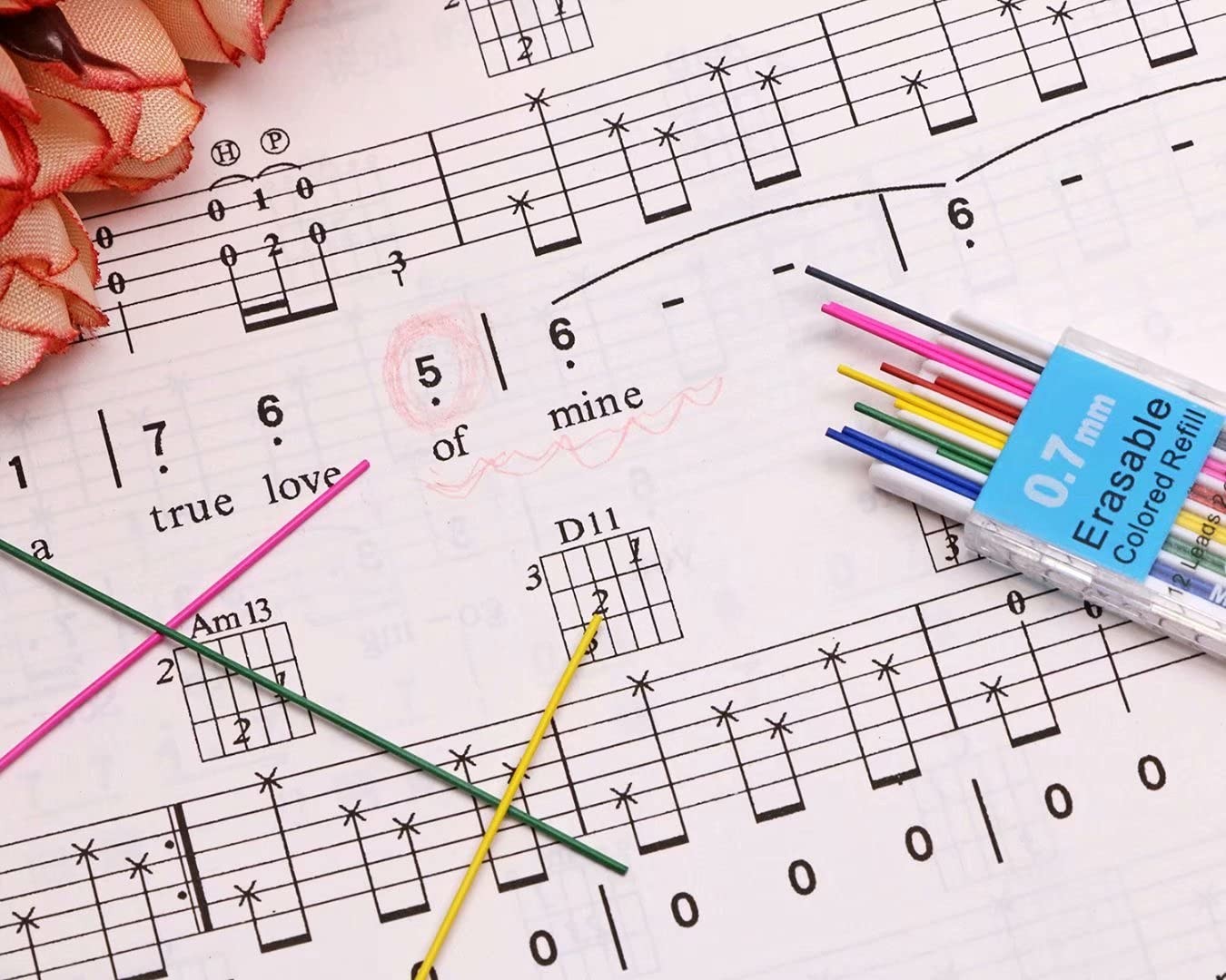 Erasable Colored Leads for Drawing Sketching Writing Taking Notes Adult Color…