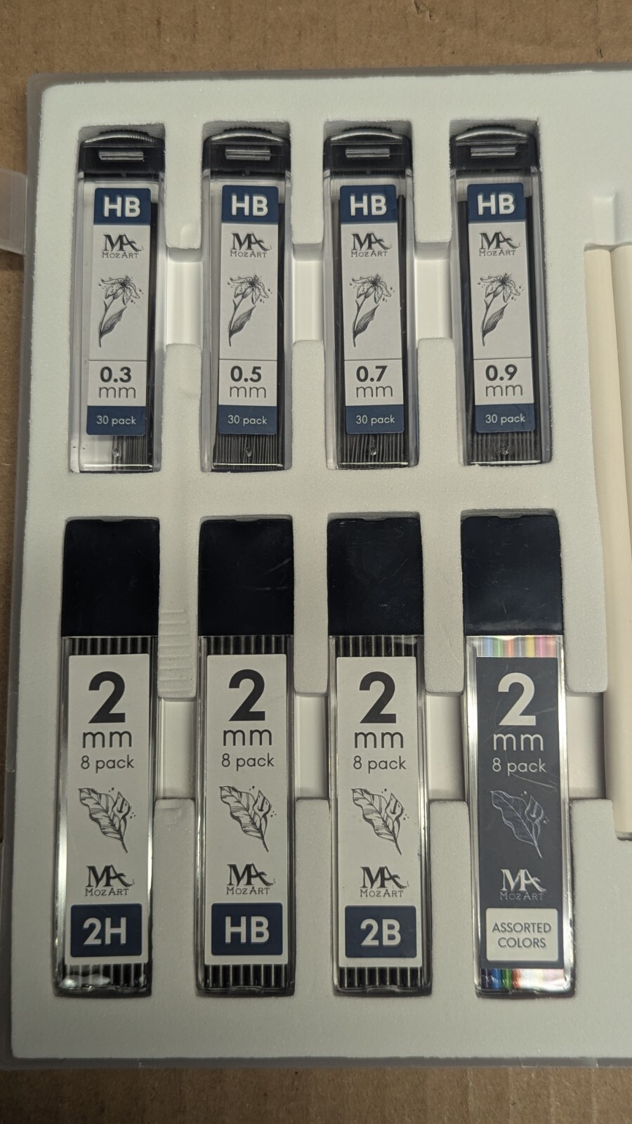 Mozart Premium Art Mechanical Pencil Set Eraser 0.3 0.5 0.7 0.9 2.0mm + Color