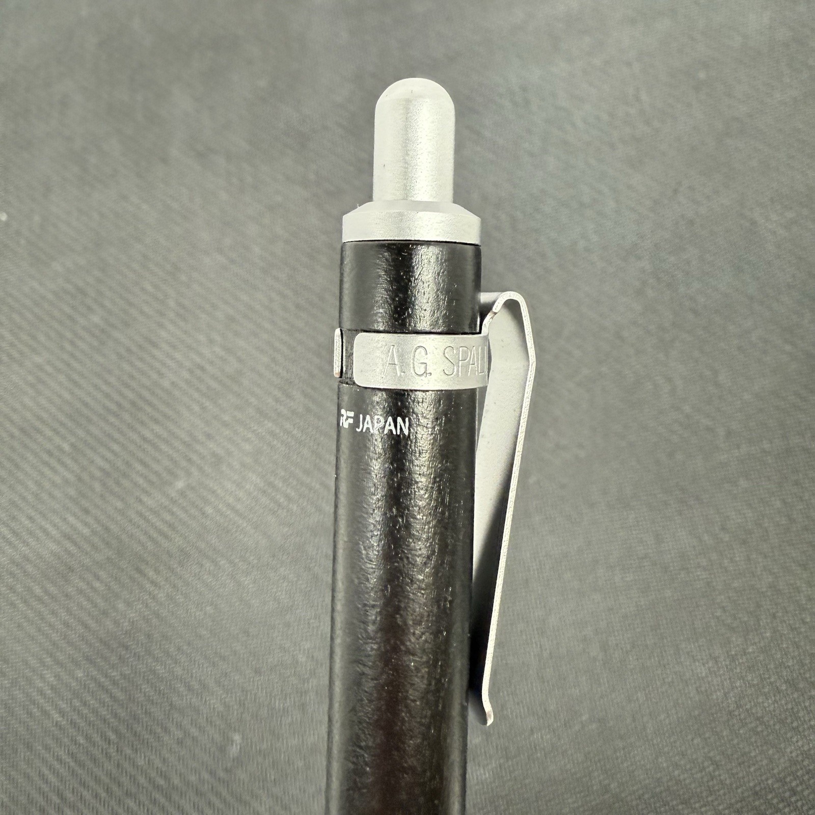 A.G.Spalding & Bros Silver & Black Wood Mechanical Pencil 0.5mm RF Japan RARE
