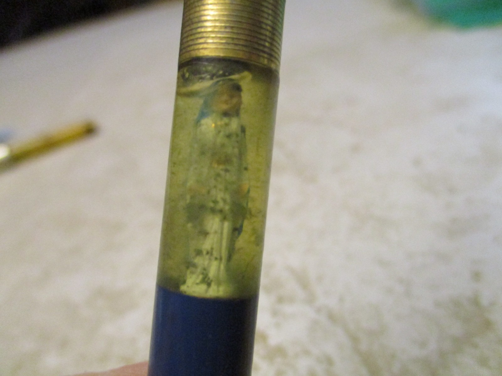 VTG Religious Mechanic Pencil Blue Everlast Floaty Floating Pen Virgin Mary M37