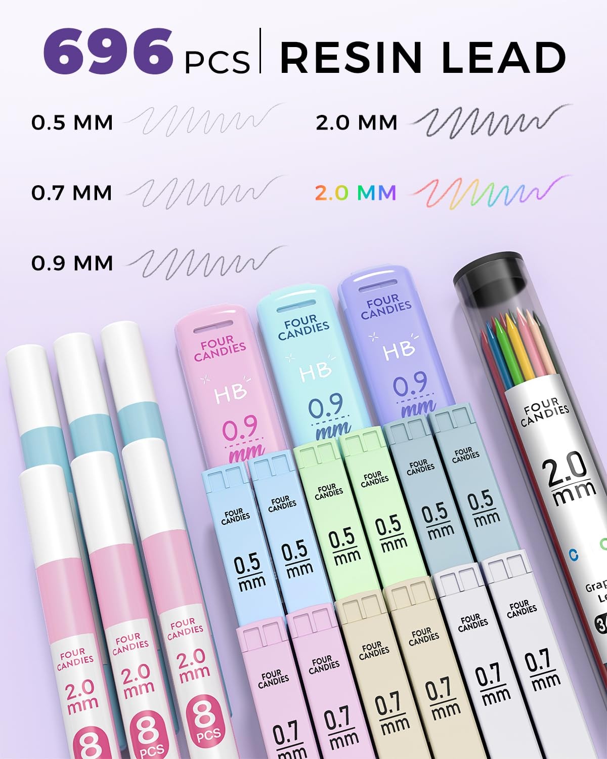 42PCS Aesthetic School Supplies, Mechanical Pencil Set 0.5mm, 0.7mm, 0.9mm, 2…