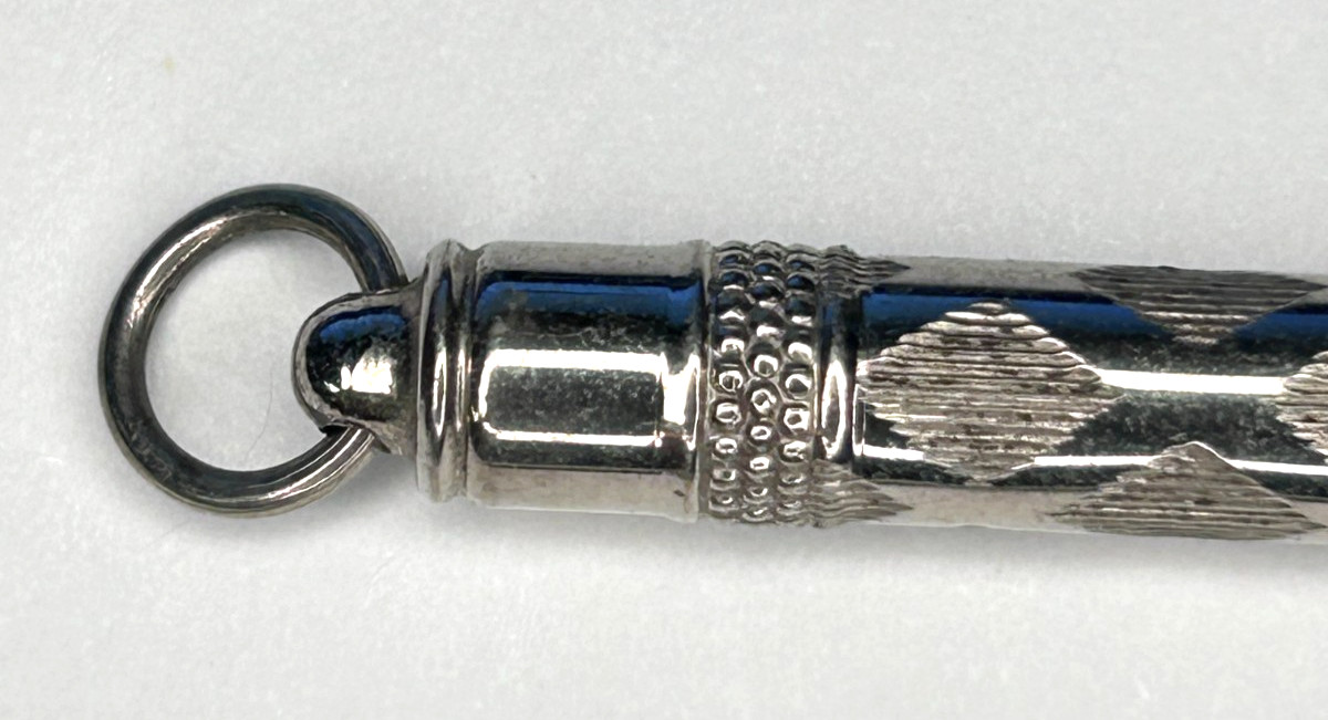 Antique Victorian Sterling Silver Mechanical Chatelaine Pencil Retractable Lead