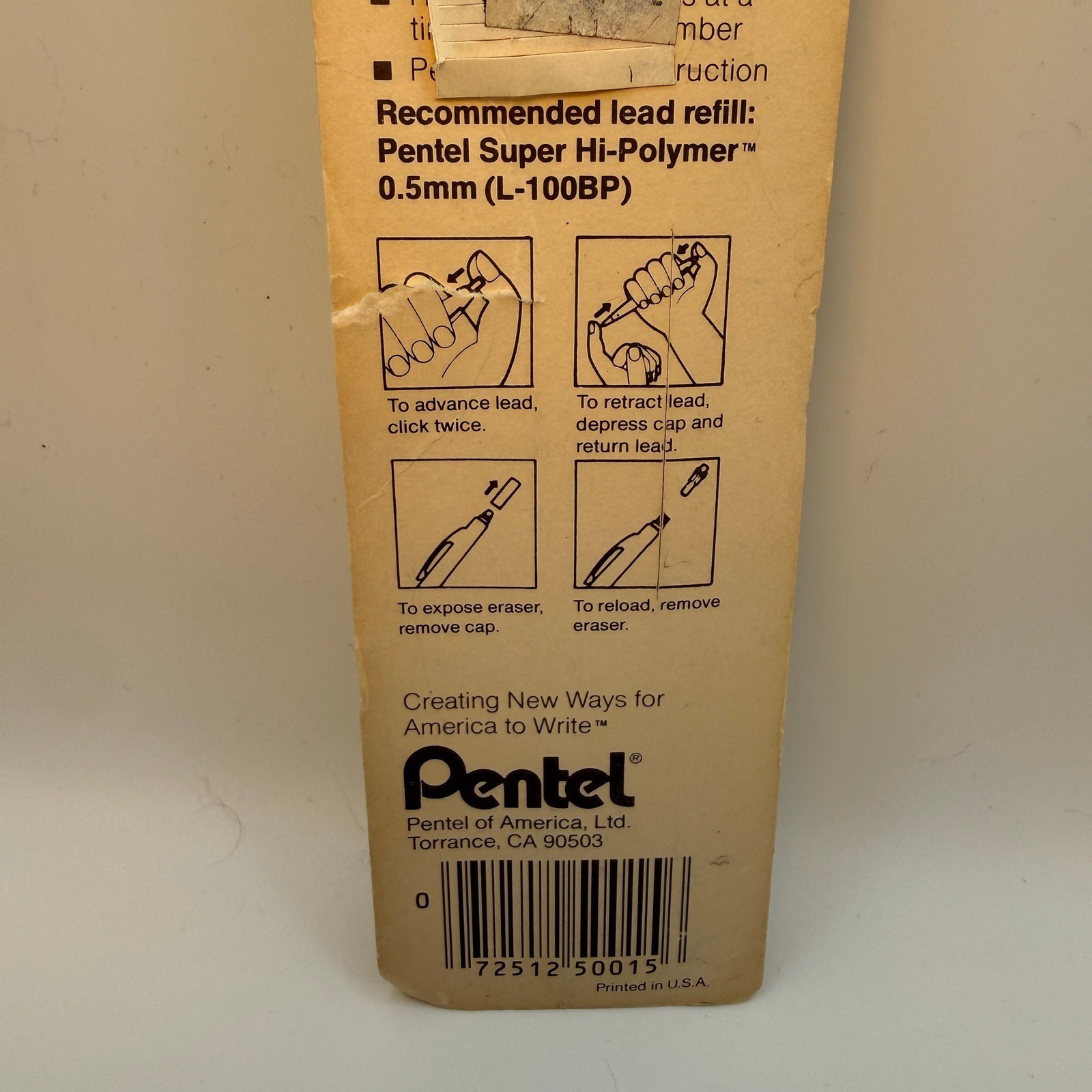 Pentel Sharplet Mechanical Pencil 0.5mm Yellow Vintage P15BP New Extra Fine Line