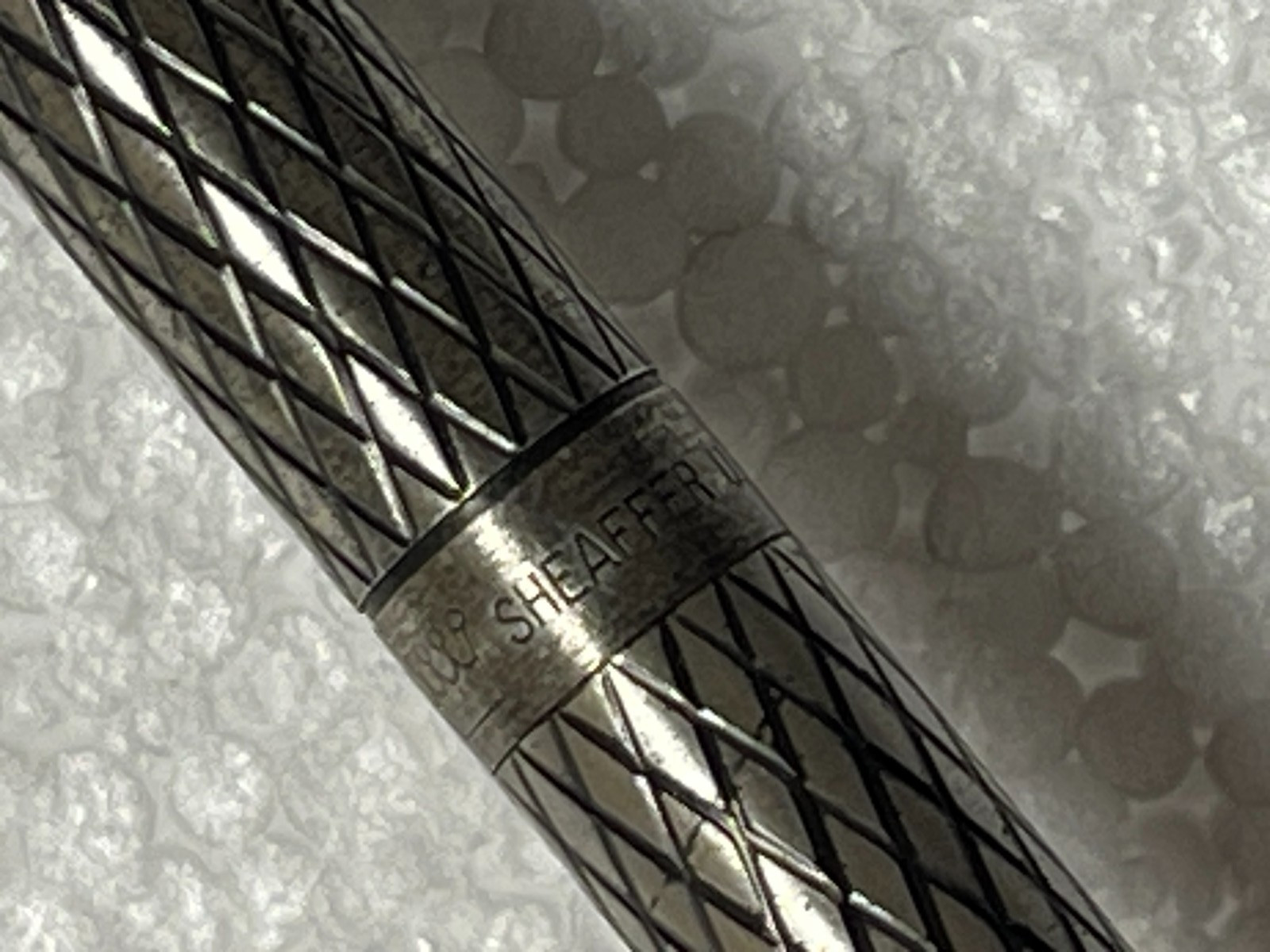 Vintage Sheaffer Imperial Sterling Silver Diamond Grid Mechanical Pencil Working