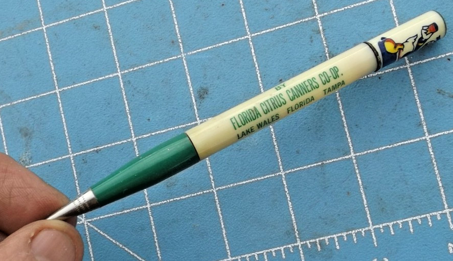 1950’s Donald Ducks Canned Citrus Advertising Mechanical Pencil Florida citrus