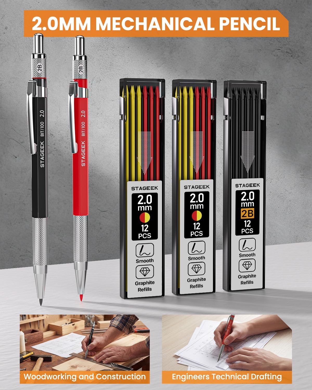 30 Pack Carpenter Pencils Set With 79 Refills, Construction Pencil With Sharp…