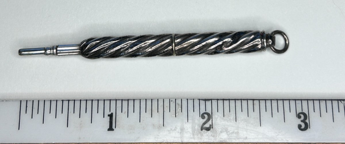 Antique Victorian Sterling Silver Mechanical Chatelaine Pencil Retractable Lead