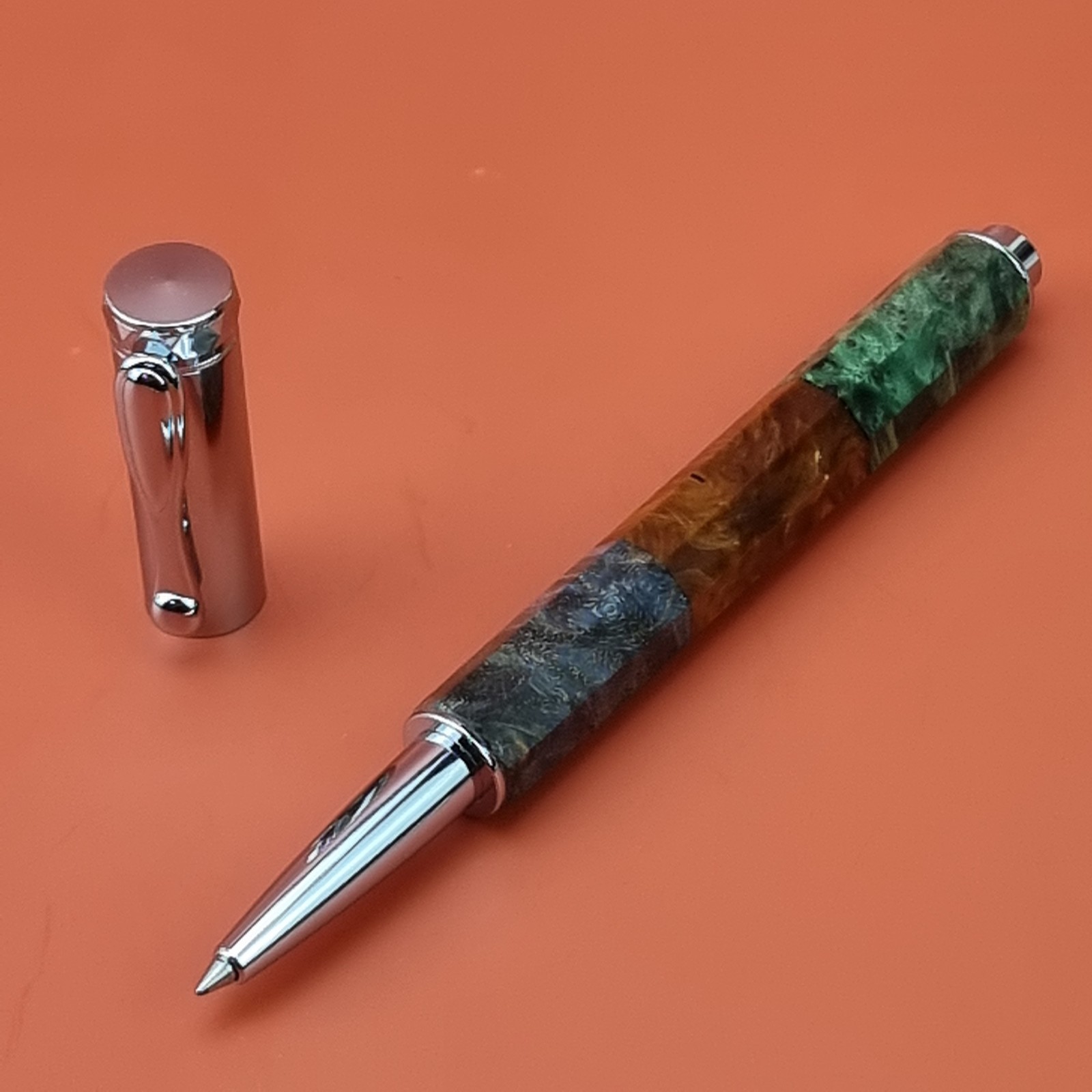 Hand Crafted Water based Ballpointpen with Octagonal Wood Barrel