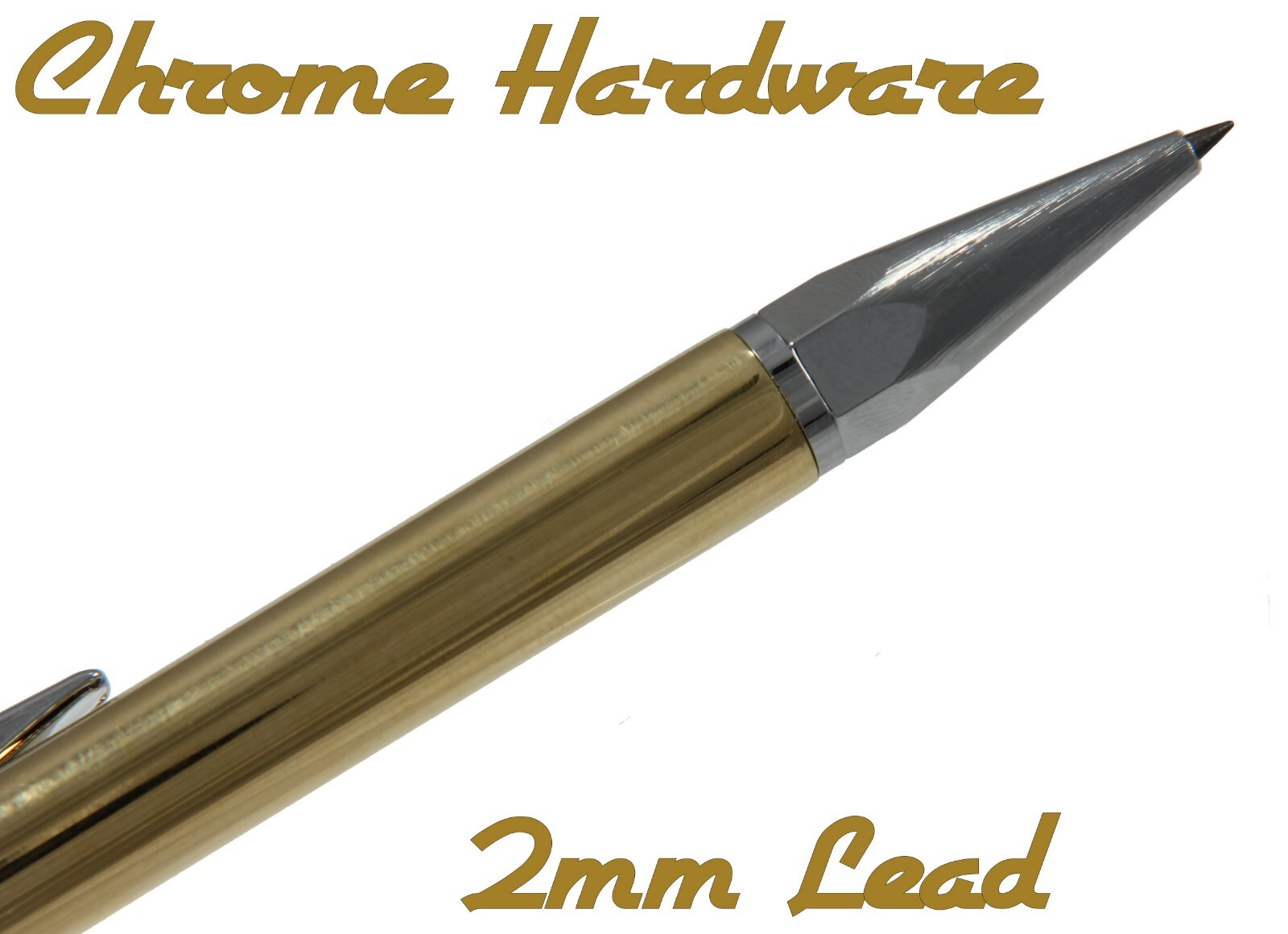 Throw Back Handcrafted 2mm Pencil in Chrome with a Raw Brass Body / #189