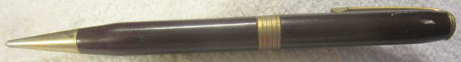 1 ad ARNOLD MECHANIAL PENCIL, Deep Maroon & Gold ,Toledo Ohio silent club,VTG