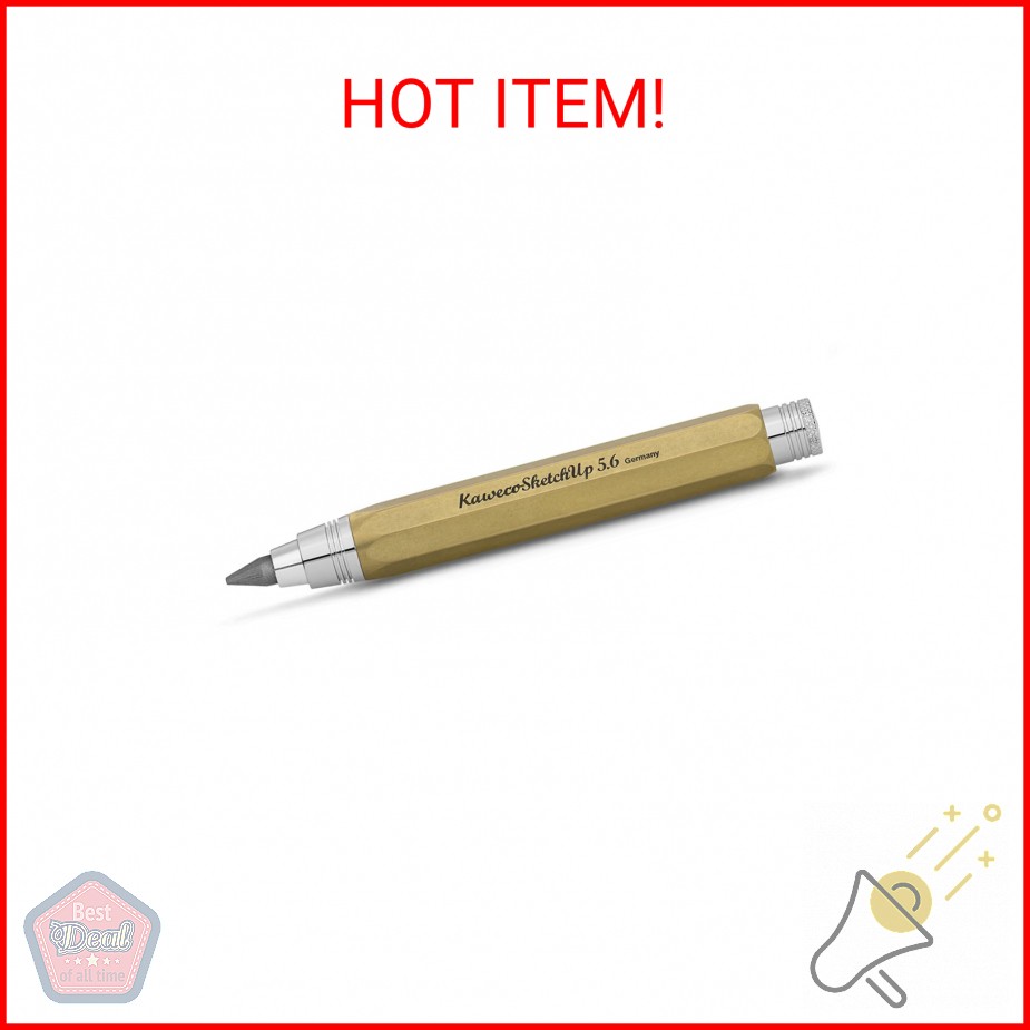 Kaweco SKETCH UP Clutch Pencil 5.6 mm 5B Brass with Lead Refill I Pencil 10.5 cm