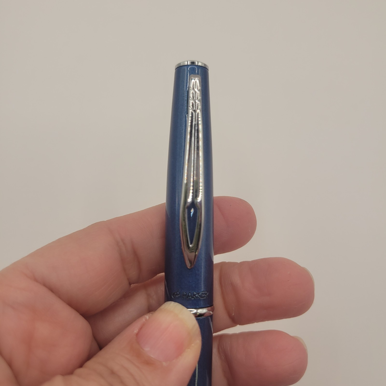 Vintage Parker Blue Chrome Silver Mechanical Pencil Works