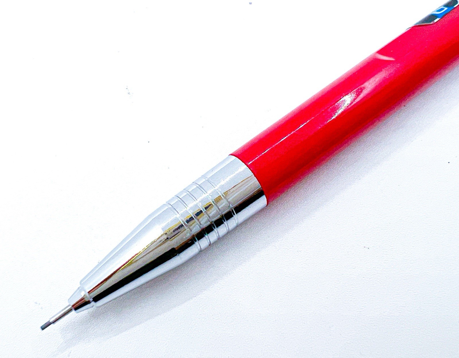 NOS Platinum Double Push Knock Mechanical Pencil Retractable Side Click Red