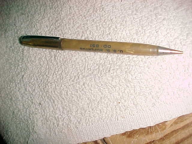 4 PENCILS vntg JOHN DEERE – GULF OIL TOP – U S S RUPERTUS NAVY and PETER PEN