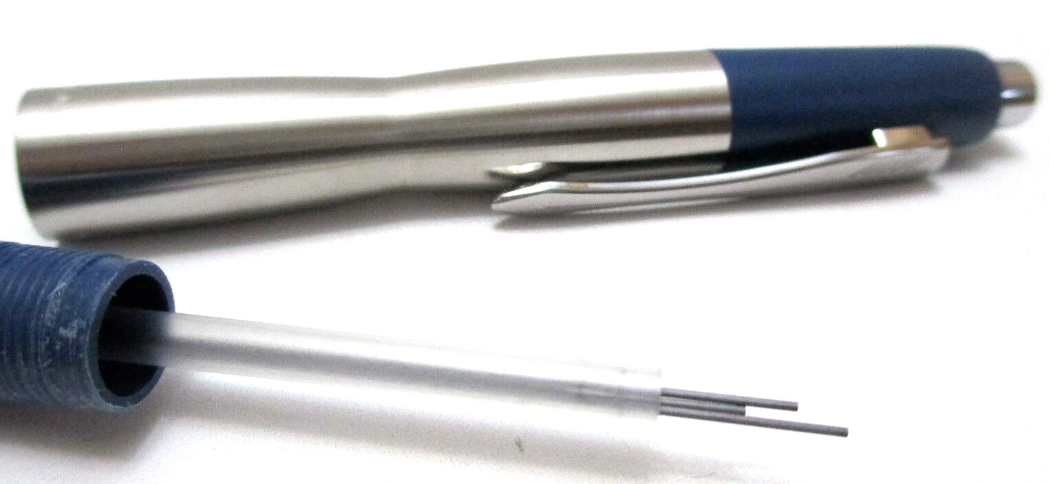 Parker Mechanical Pencil Stainless Steel Blue 0.5 mm Lead New Old Stock