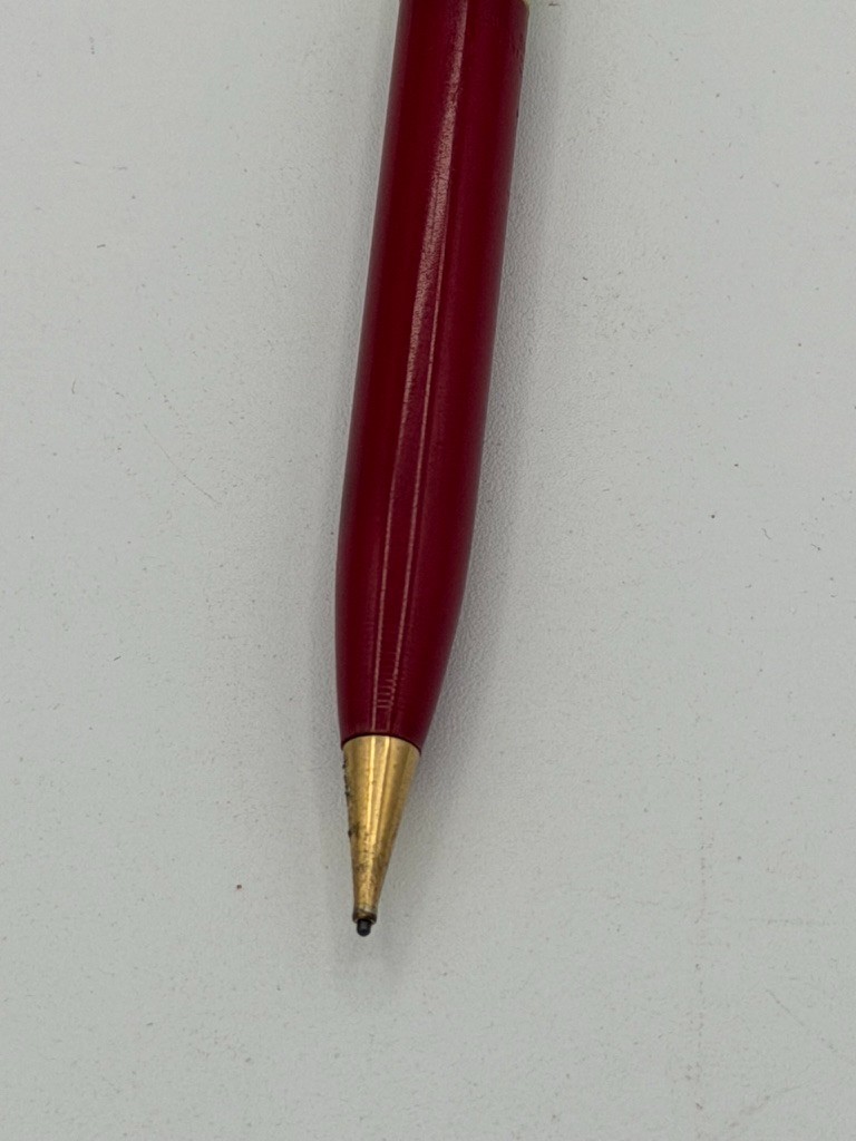 Vintage Fineline Mechanical Pencil Red White Blue Marbled Celluloid Gold Tone