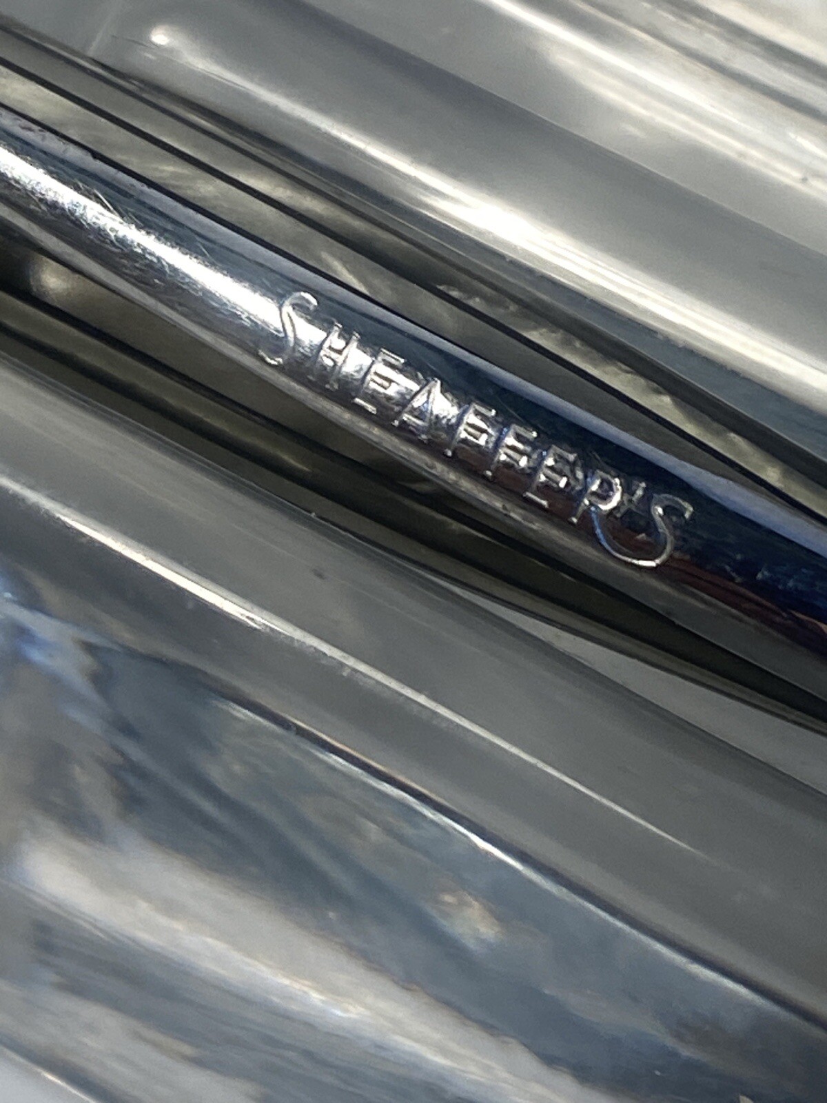 Sheaffer’s 250 Striated Silver Black Celluloid Sheaffer Mechanical Pencil Ribbed