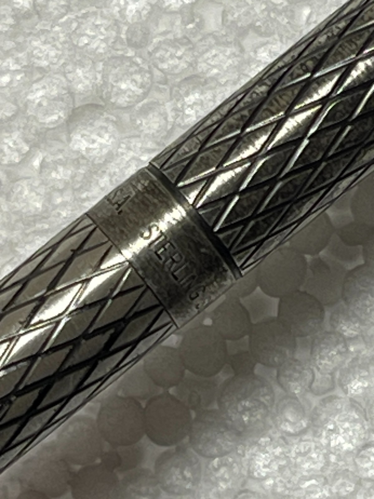 Vintage Sheaffer Imperial Sterling Silver Diamond Grid Mechanical Pencil Working