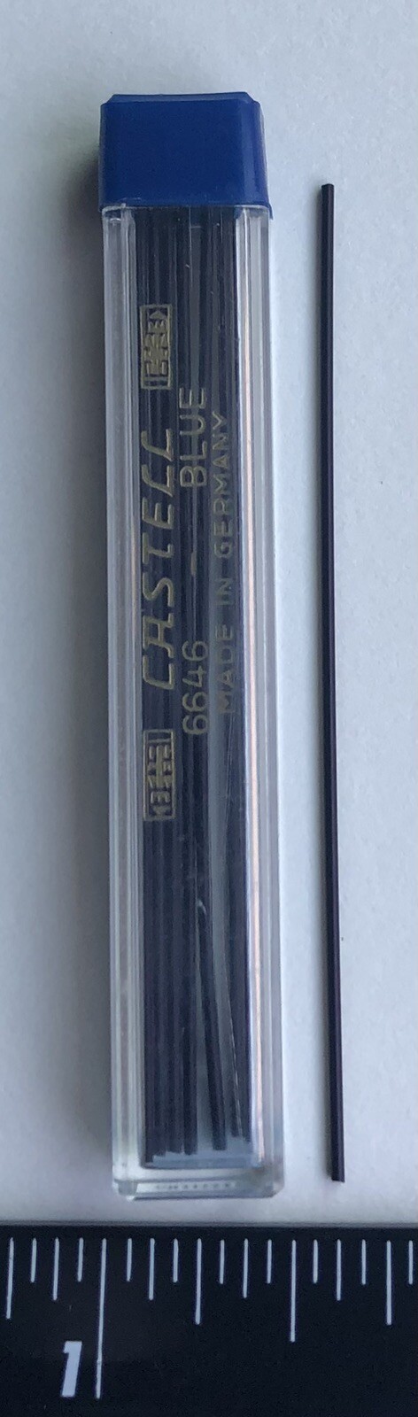 Vintage A. W. FABER Mechanical Pencil Lead Blue .9mm 2.75″ NOS 9pk Tube Germany