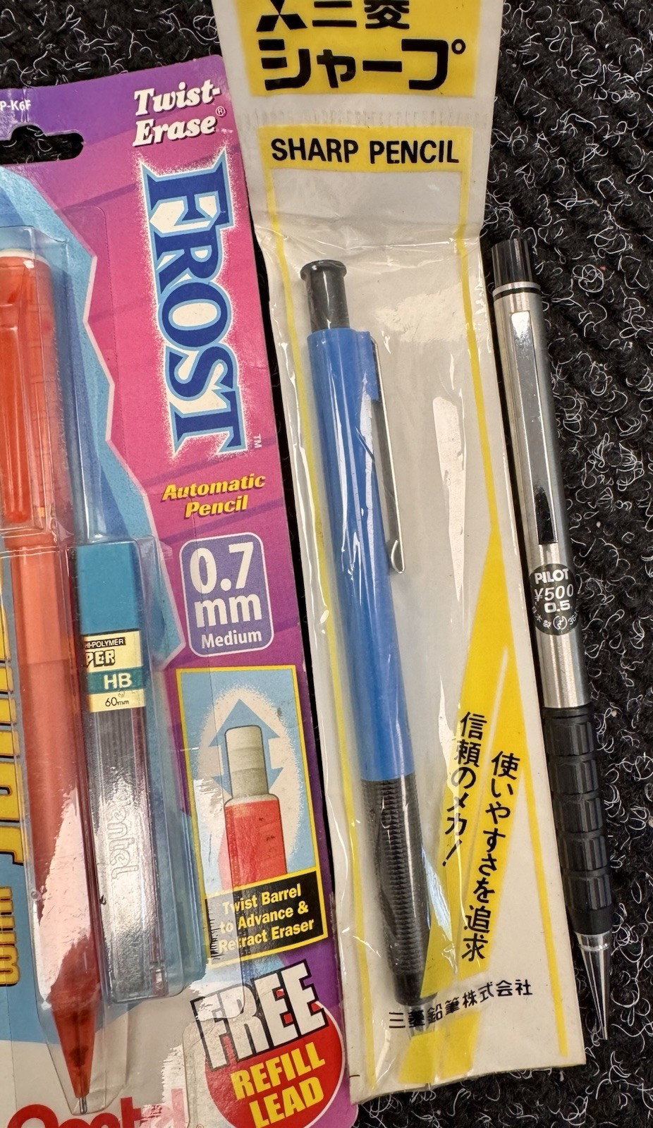 Vintage Japanese Mechanical Pencil Lot Pentel Mitsubishi Twist Erase P505 ML5