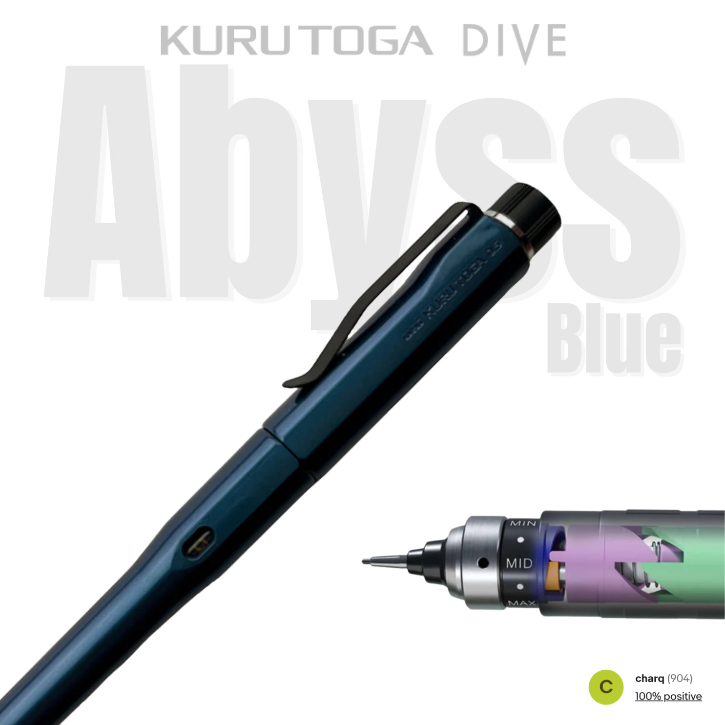 Mitsubishi Pencil Kuru Toga Dive, Abyss Blue, 0.5mm -=New=-
