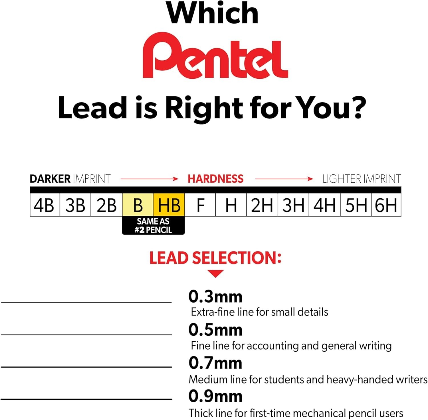 Super Hi-Polymer Lead Refill, 0.7mm Medium, HB, 360 Pieces of Lead C27-HB