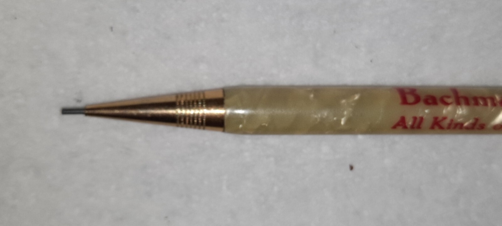 “Bachman Music Ser.*Coin Op. Machines*Phone 49 North Bend, Nebr.” Working Pencil