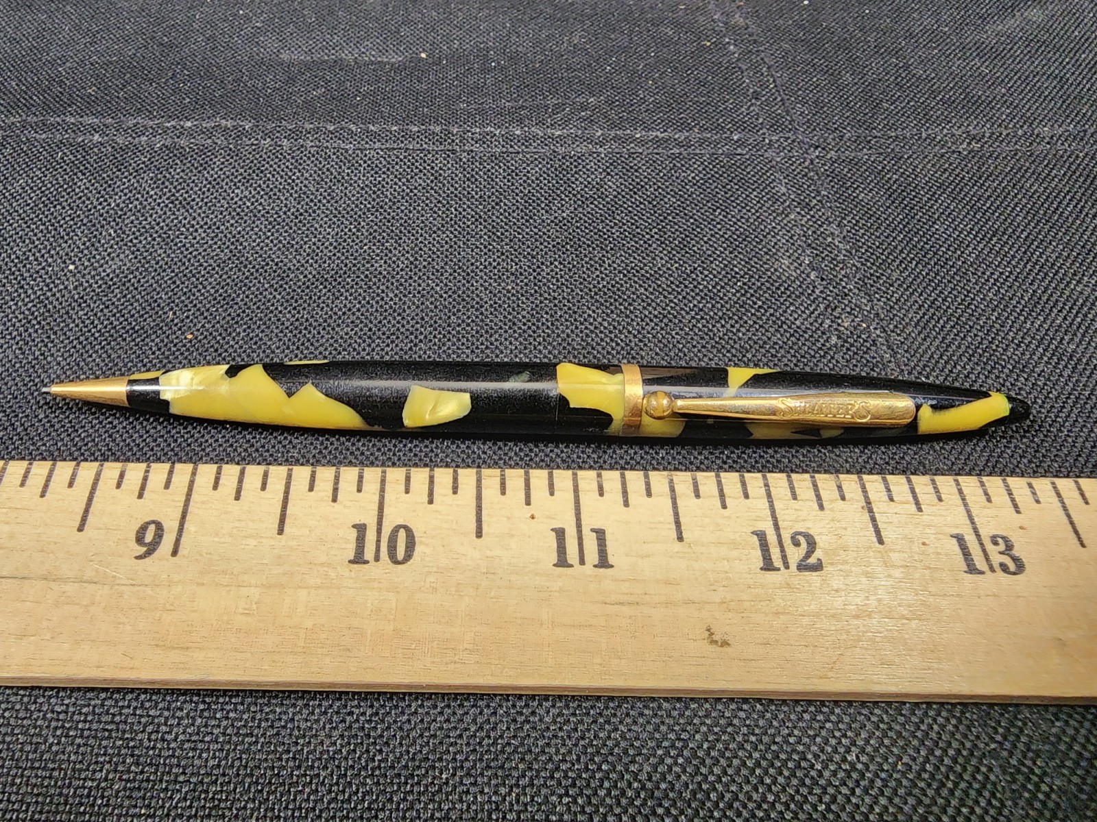Vintage Sheaffer Balance Mechanical Pencil Black Pearl & Gold No Lead Untested