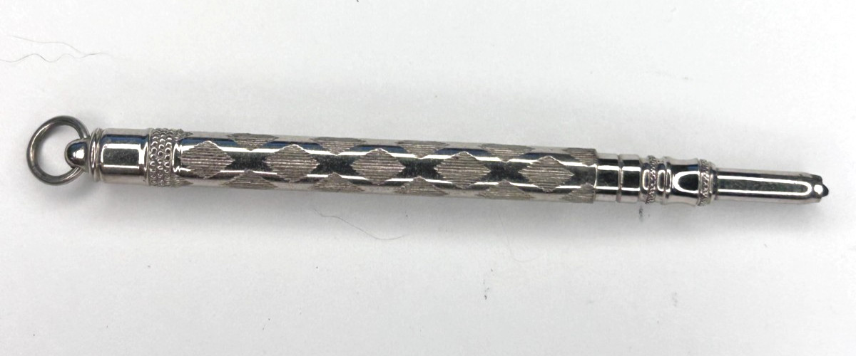 Antique Victorian Sterling Silver Mechanical Chatelaine Pencil Retractable Lead