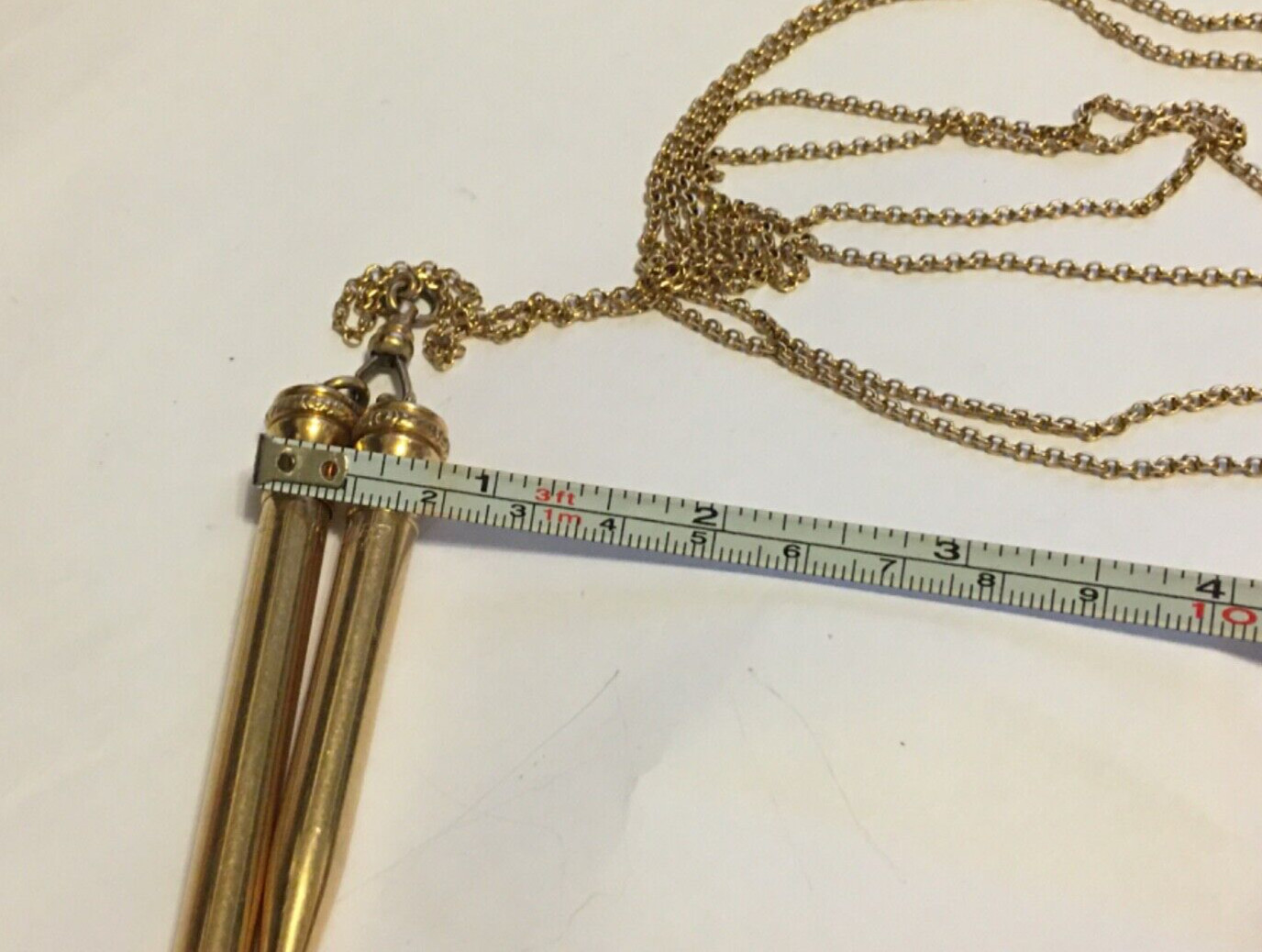 Vintage- 2 Wahl Eversharp Gold Filled Mechanical Pencils On A Long 26″ Chain