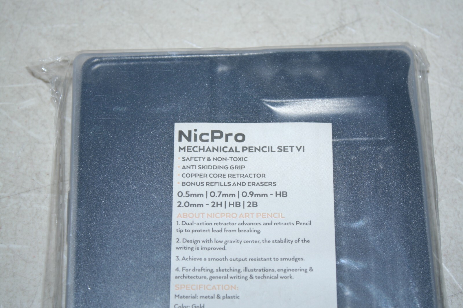 Nicpro Mechanical Pencils Set VI, 3 PCS Metal Drafting Pencil 0.5 ,0.7, & 0.9mm
