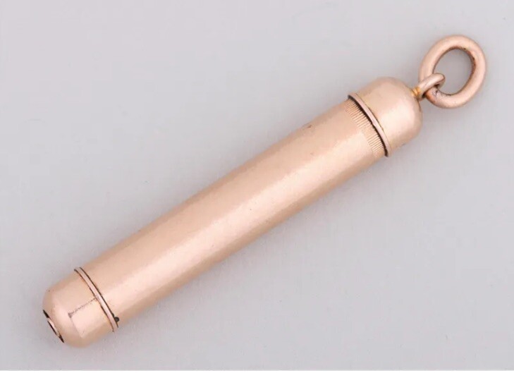 Antique Tiffany Co 14k Rose Gold Mechanical Pencil Retractable Pendant