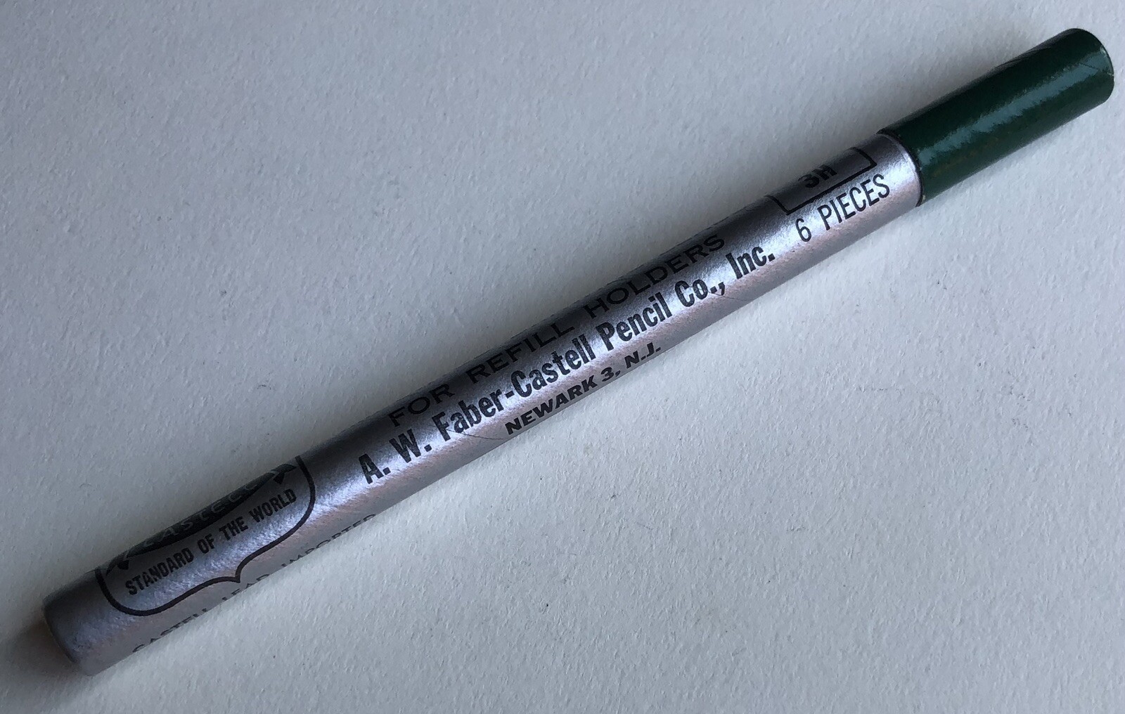 Vintage A. W. Faber Castell Drawing Lead 3H 2mm 6 Pack Tube Germany