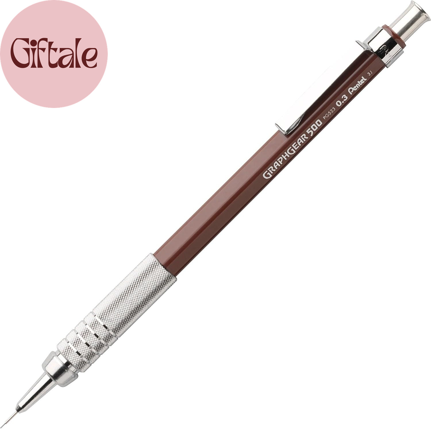 Graphgear 500 Mechanical Drafting Pencil, (0.3Mm), Extra Fine Line, Brown Barrel