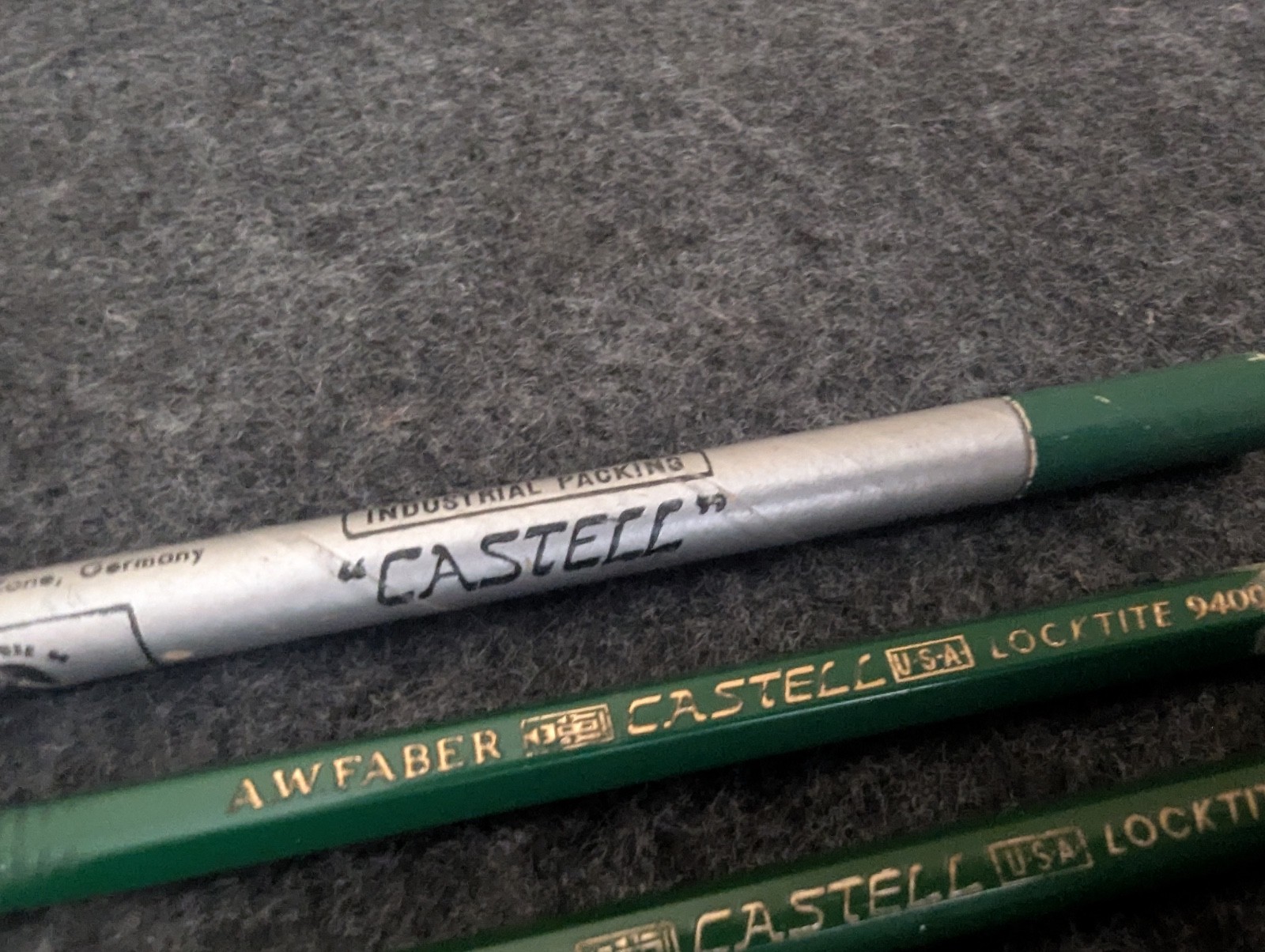 lot of 3 A. W. Faber-Castell 9400 Dark Green Locktite Mechanical Pencil JM