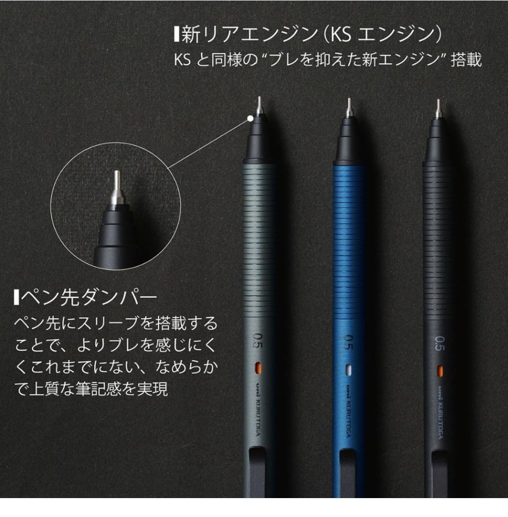 Uni Kuru Toga Metal 0.5mm Mechanical Pencil M5-KH1P24 Nocturne Black New