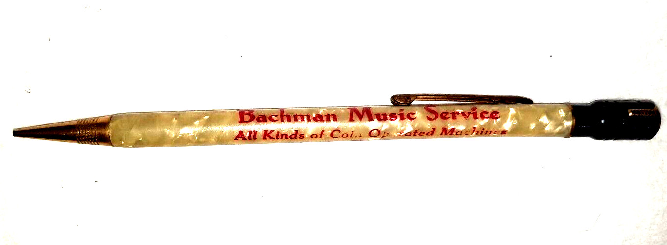 “Bachman Music Ser.*Coin Op. Machines*Phone 49 North Bend, Nebr.” Working Pencil
