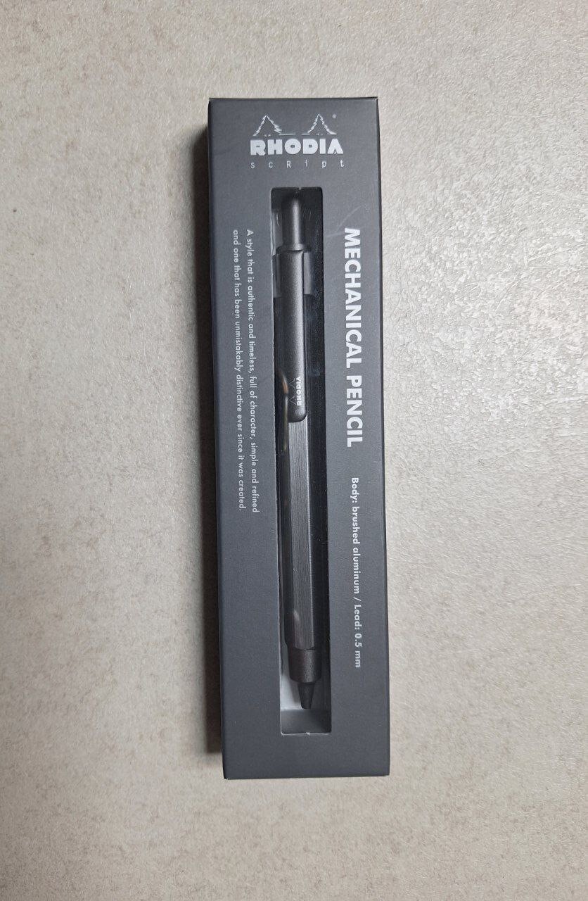RHODIA Script Mechanical Pencil 0.5mm Silver hexagonal aluminum body Rodia shaft