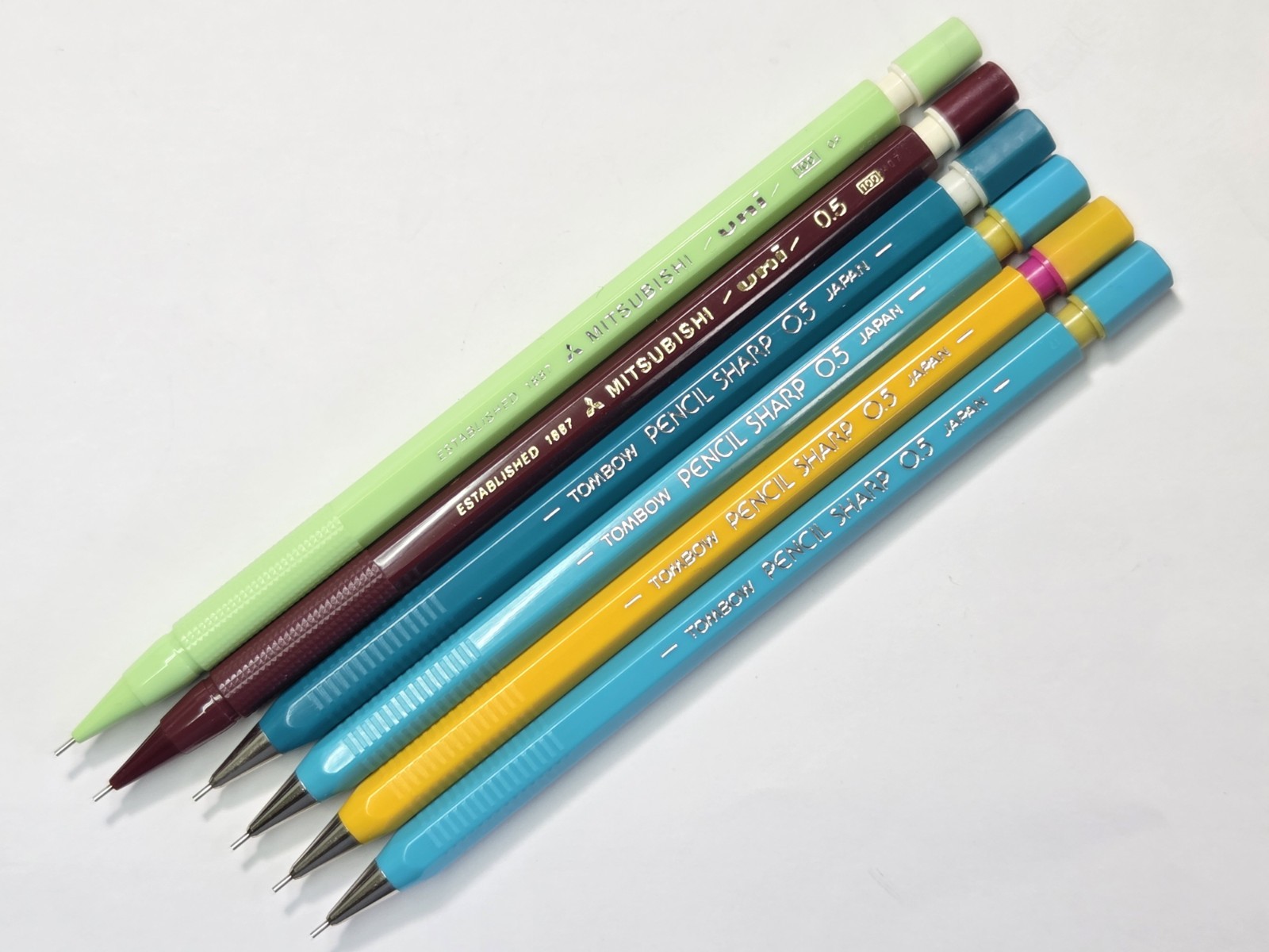 Tombow Pencil Sharp & Mitsubishi Uni Vintage mechanical pencil set of 6